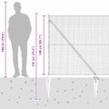 vidaXL Hexagonálny plot s stĺpom 25 x 1,4 m PVC potiahnutá oceľ Sivá