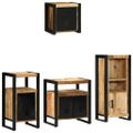 vidaXL Sada kúpeľňového nábytku so zásuvkou 4 pcs Masívne mango drevo