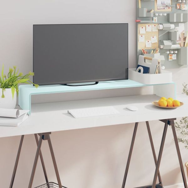 vidaXL TV stojan/stojan pod monitor, sklo, zelený 100x30x13 cm