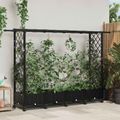 vidaXL Vyvýšený záhon s mriežkou a strechou Čierna 203 x 40 x 127 cm