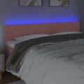 vidaXL Čelo postele s LED ružové 200x5x78/88 cm zamat