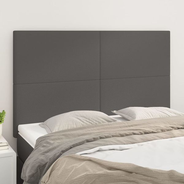vidaXL Čelo postele sivé 144x5x118/128 cm umelá koža