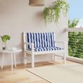 vidaXL Podložky na záhradnú lavičku 2 ks modro-biele 100x50x7cm látka