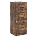 vidaXL Zásuvkový kabinet Dymový dub 33 x 34,5 x 87 cm Kompozitné drevo