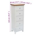 vidaXL Vysoká komoda so zásuvkami 45x32x115 cm, dubový masív