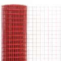 vidaXL Drôtené pletivo, oceľ potiahnutá PVC 10x0,5 m, červené