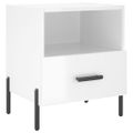 vidaXL Nočné stolíky 2 ks lesklé biele 40x35x47,5 cm kompozitné drevo