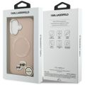 Puzdro Karl Lagerfeld Magsafe PU puzdro s kolíkmi Karl&Choupette heads pins, logom a kovovými tlačidlami fotoaparátu pre iPhone 17 béžová