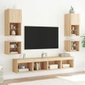vidaXL TV nástenné skrinky s LED svetlami 2 ks dub sonoma 30x28,5x30cm