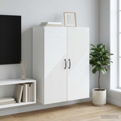 vidaXL Nástenná skrinka Biela 66 x 34,5 x 90 cm Kompozitné drevo