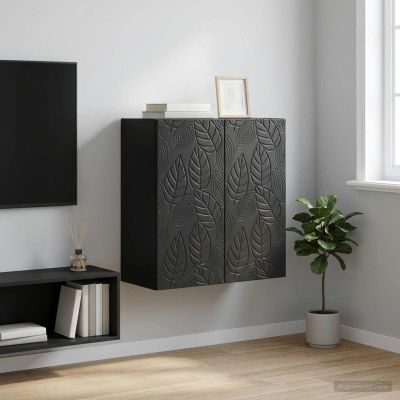 vidaXL Nástenná skrinka 59 x 31 x 60 cm Kompozitné drevo Čierna
