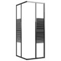 vidaXL Pruhovaný sprchový kút ESG 90x70x180 cm čierna
