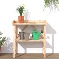 vidaXL Stôl na rastliny s policou 78x38x82,5 cm masívna jedľa