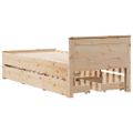 vidaXL Posteľ bez matraca s čelom 100x200 cm borovicový masív
