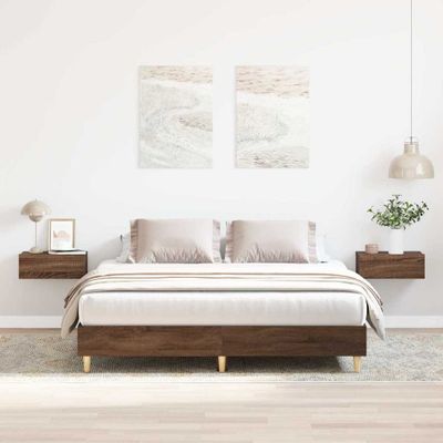 vidaXL Posteľný rám bez matraca hnedý dub 140x200 cm kompozitné drevo