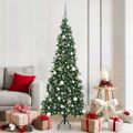 vidaXL Rohový umelý vianočný strom s 300 LED-i Zelená 180 cm PVC a kov