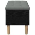 vidaXL Úložná lavička s vankúšom Čierny dub 102 x 42 x 46 cm