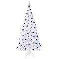 vidaXL Umelý vianočný stromček s 300 LED-i Biela 210 cm PVC a oceľ