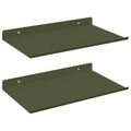 vidaXL Závesná polica 2 ks Olivová zelená 30 x 18 x 2,5 cm Oceľ