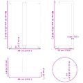 vidaXL Nohy barového stola v tvare T, 2 ks, antracitové, 60x35x(90-91) cm, oceľ