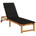 vidaXL Vankúš na ležadlo GEMERT 100% polyester Čierna 200 x 50 x 3 cm