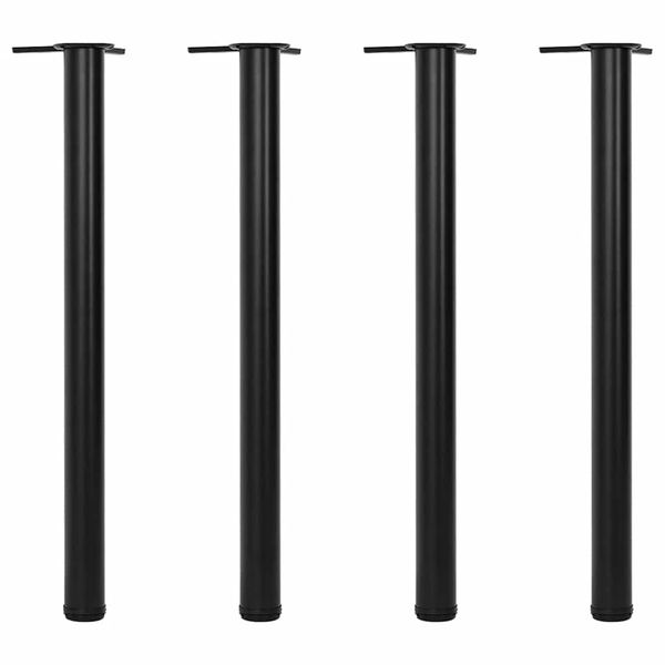Stolové nohy s nastaviteľnou výškou, čierne 870 mm 4 ks