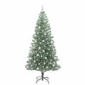 vidaXL Umelý vianočný stromček, snehom obalený, s LED svetlom 210 cm