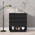 vidaXL Komoda čierna 70x41x75 cm spracované drevo