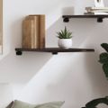 vidaXL Nástenná polica tmavohnedá 40x60x2 cm ošetrený dubový masív