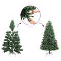 vidaXL Vianočný stromček s 150 LED-i so stojanom Zelená 120 cm PE
