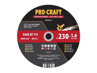 Kotúč rezný PROCRAFT 230x1,6mm
