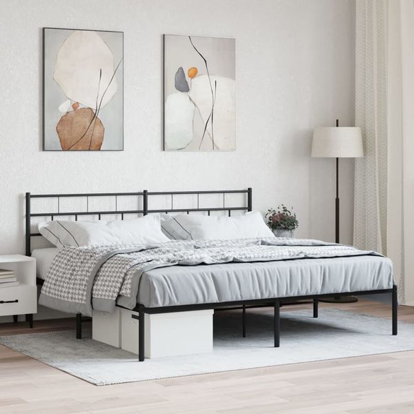 vidaXL Kovový rám postele s čelom čierny 180x200 cm