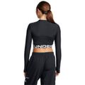 Dámsky top HeatGear Rib 1/4 Zip LS Black - Under Armour, veľkosť XL, veľkosť oblečenia XL