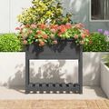 vidaXL Kvetináč s policou sivý 82,5x34,5x81 cm masívna borovica