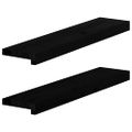 vidaXL Okenný parapet 2 ks hnedočierná 70x15x2 cm dubový masív