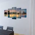 Sada obrazov na stenu, motív Brooklynský most a rieka 200 x 100 cm