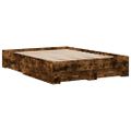 vidaXL Posteľný rám so zásuvkami dymový dub 140x190cm kompozitné drevo