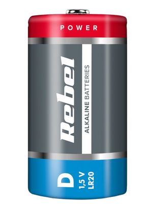 Baterie D (R20) alkalická REBEL Alkaline Power 2 ks / blister BAT0064B Baterie D (R20) alkalická REBEL Alkaline Power 2 ks / blistr BAT0064B