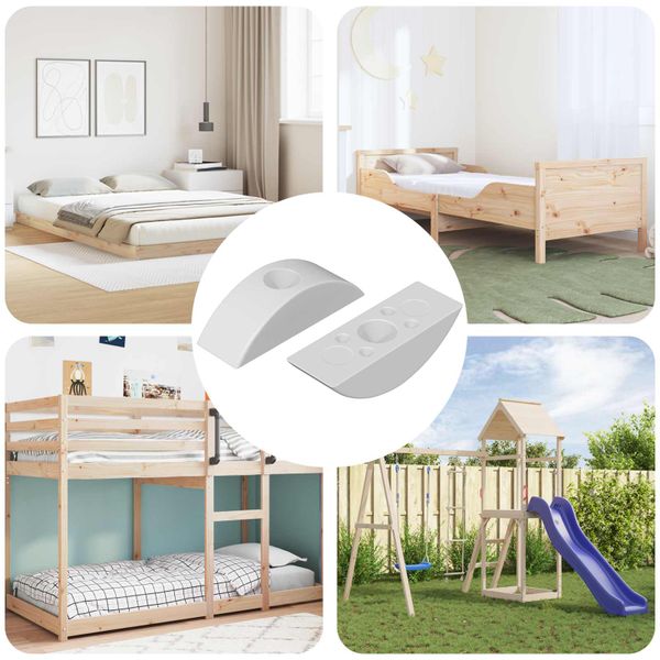 vidaXL Polkruhová podložka 2 pcs Biely M6 Polypropylén
