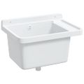 vidaXL Umývadlo na montáž na stenu biele 50x35x24 cm živica