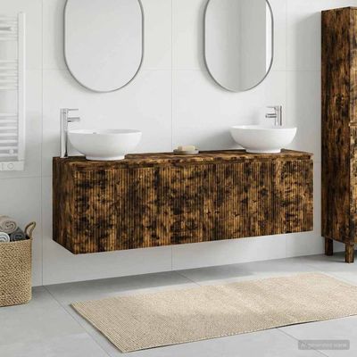 vidaXL Set kabinetov do kúpeľne 3 ks Dymový dub 49,5 x 44,5 x 65 cm