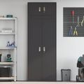vidaXL Úložná skrinka 2 ks Čierny 80 x 40 x 220 cm Oceľ Zamykateľné