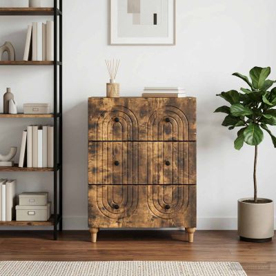 vidaXL Zásuvkový kabinet Dymový dub 66 x 34,5 x 90 cm Kompozitné drevo