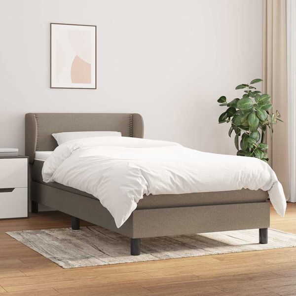 vidaXL Posteľný rám boxsping s matracom sivohnedý 80x200 cm látka