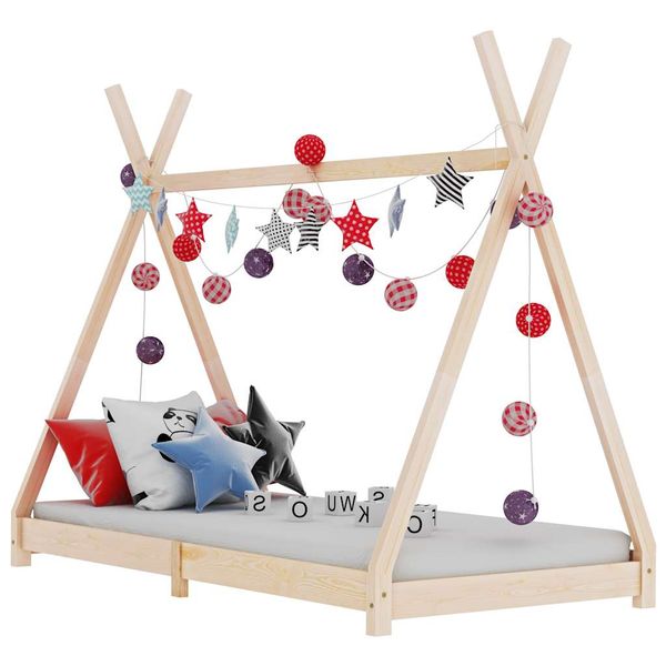 vidaXL Detský posteľný rám masívne borovicové drevo 90x200 cm