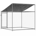 vidaXL Klietka pre psa so strechou a dverami sivá 2x2x2 m pozink. oceľ
