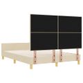 vidaXL Rám postele s čelnou doskou Krémová 140 x 200 cm látka