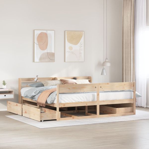 vidaXL Posteľ bez matraca 200x200 cm masívna borovica
