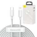 Baseus Simple Wisdom Súprava dátového kábla USB-C na Lightning PD 20W (2 ks/sada) 1,5 m biela