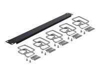 Stojanový panel na usporiadanie káblov - čierna - 1U - 19"